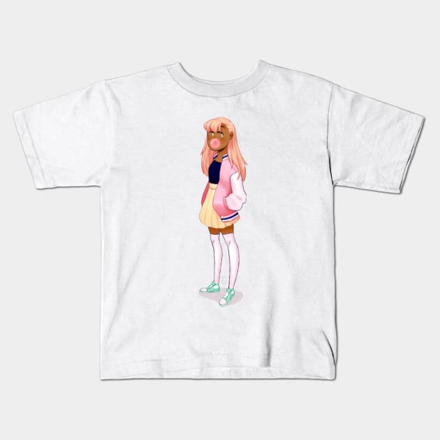 Bubblegum Girl Kids T-Shirt by MJR05